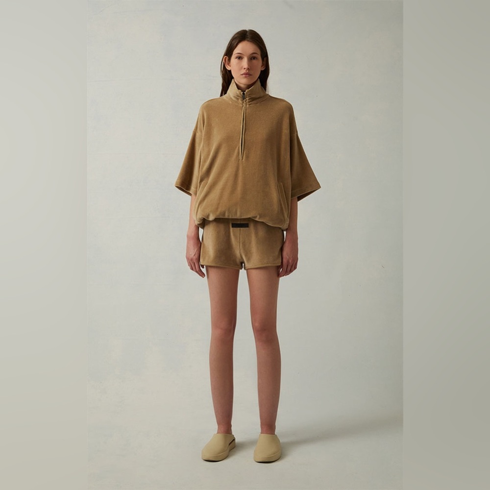 Essentials Fear Of God Women's Oak Velour Beach Shorts Size XS